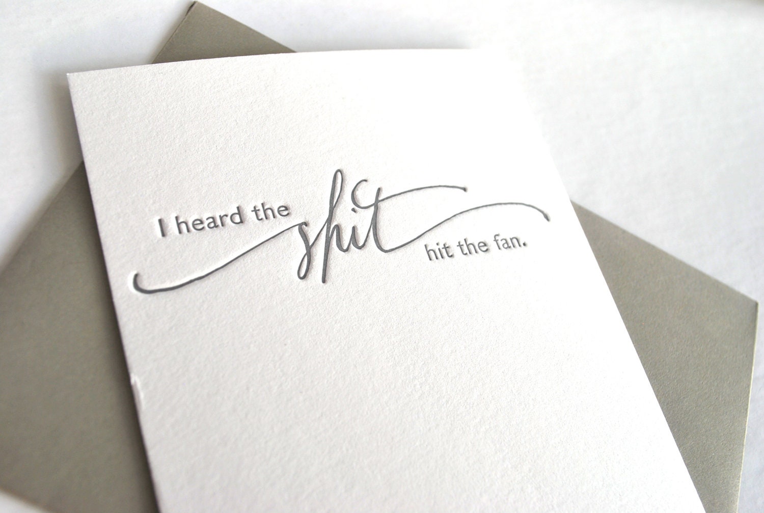 Letterpress Card--Shit Hit the Fan