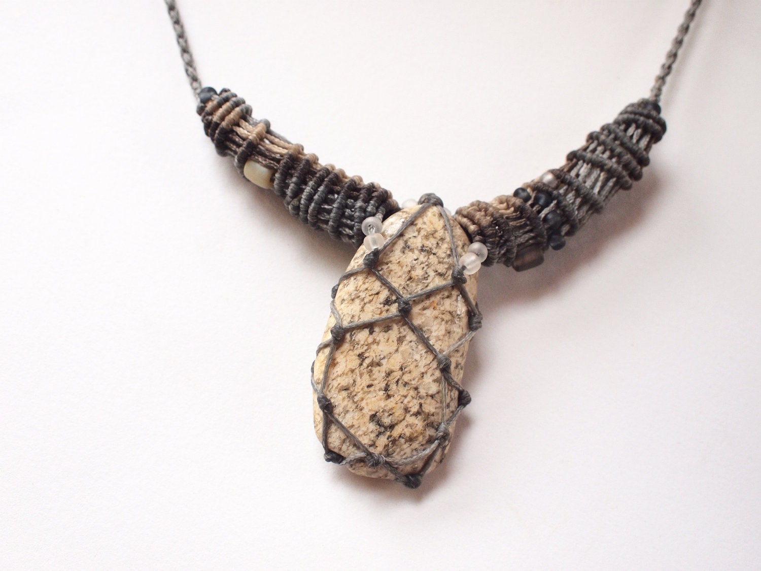 Granite & String - Freestyle Tribal Macramé Neck Art