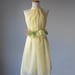 Dress Romantic Bridesmaids Wedding Dreamy Misty  / Yellow / Mustard  / Sun yellow / Gray flowers   Soft Heavenly Chiffon
