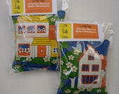 Lavender Scented Bags DUO Vintage Fabric Daisy Walk Houses