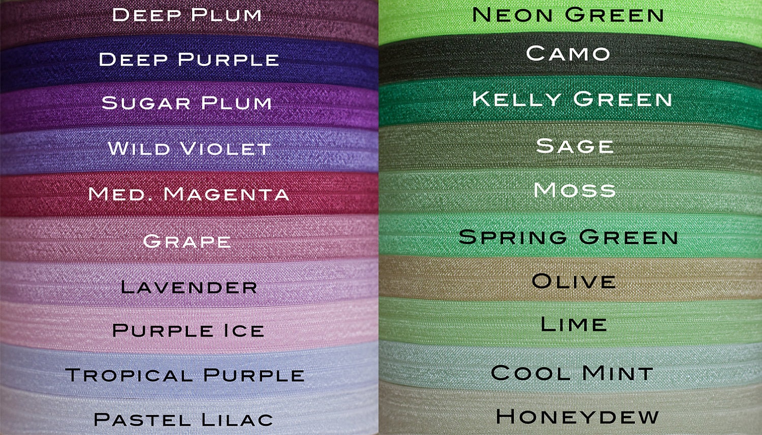 5/8 Fold Over Elastic, 10 Yard Multi Pack, You Choose Colors