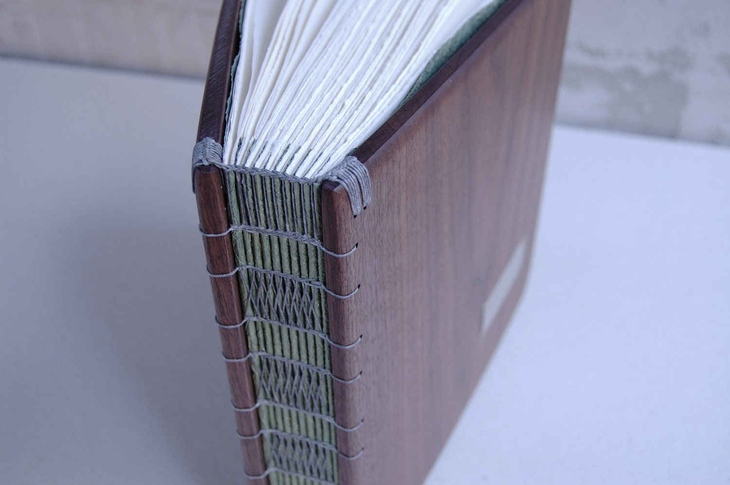 custom wood guest book -black walnut - personalized wedding or cabin guestbook  gray brown rustic - made to order