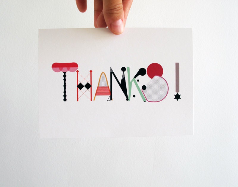 Thank you printable card -  thanks - color