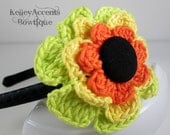 Bright Crochet Flower Headband
