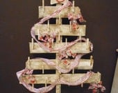 Christmas Tree Shaped Christmas Card Holder over 4 feet tall or Advent Calendar Made from old fence pickets