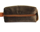 Dopp kit, men's toiletry bag , wash bag, Cotton velvet, herringbone
