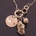 Personalized Engagement Necklace: The "I Do" Double-Heart and Pearl Sterling Silver Initial Engagement Necklace - Engagement Gift Idea