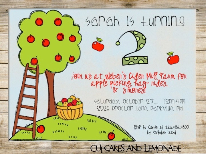 Apple Picking Birthday Party Invitation Il_570xn