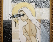 large portrait painting. modern icon.  our lady of perpetual incertitude.