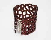 Laser Cut Leather Bracelet, XS to S Size - Organic Cell Series