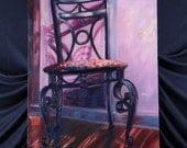 Triple Goddess Moon Chair Large 18" x 24" Original Oil Painting by Shelley Irish