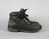 vintage shoes, 1990's Timberland faded black boots, size 6, 36
