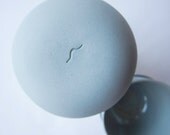 1 Colored porcelain cup, ELEPHANT GRAY, modern oval handmade ceramic cup, small cup