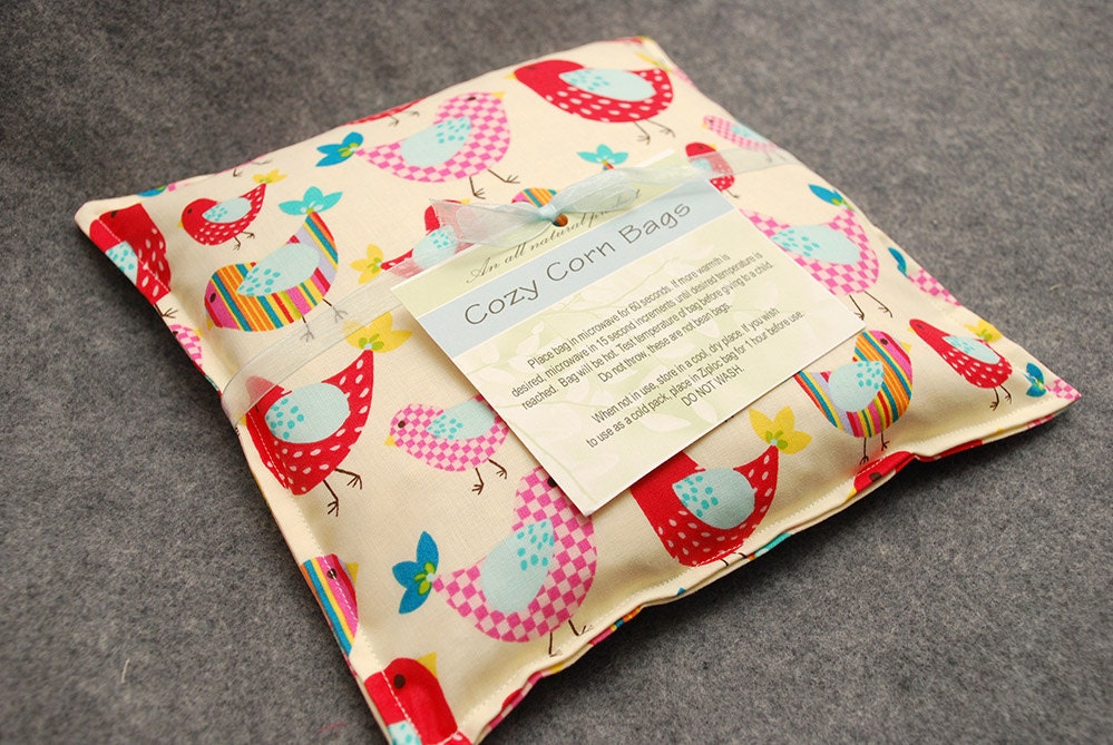 Heating Pad Corn Bag -- Tweet Tweet, Child Snuggler 9x9