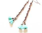 there is beauty in simplicity...   -  ocean fuits - lovely wire wrapped copper earrings