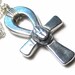 Egyptian Ankh Scarab Silver Pewter Necklace