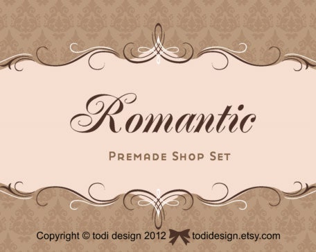 ROMANTIC Premade shop set & business card design Il_170x135