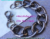 Chunky Chain Link Statement Bracelet- CHAIN REACTION Large Link Bracelet (Gunmetal)