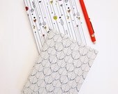 Twin Pack Notebook Jotter Pad Sophisticated Grey Boat Pattern and Striped Nature Trees Pattern