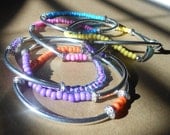 Set of 20 Silver & Czech Glass Bangles by ChoklatTea