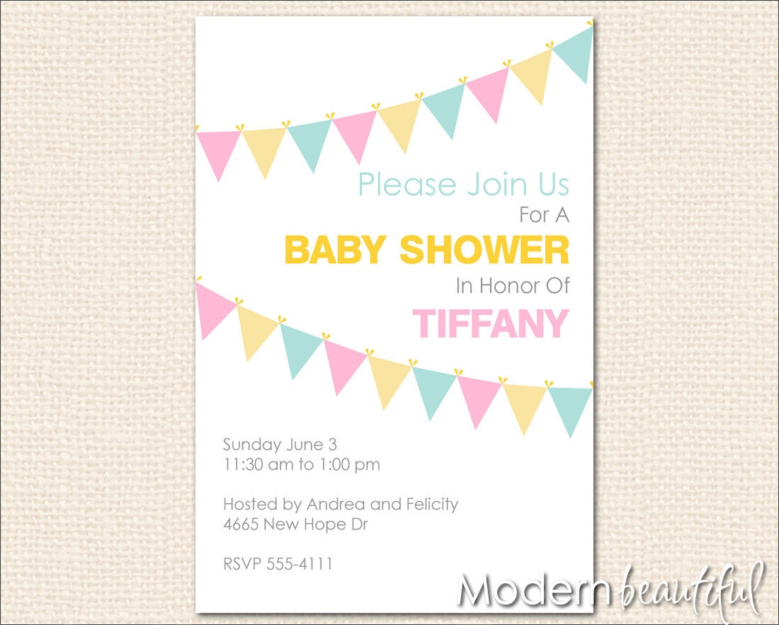 Bunting Invitation Bunting Invite Printable Personalized Baby Shower Il_170x135