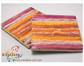 Hand Painted Tile Coaster, Spoon Rest, Trivet, Tile Art. OOAK.