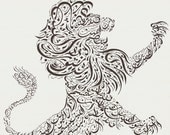 Mutanabbi's Lion Arabic Calligraphy print