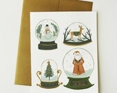 Snow Globe Christmas Card 1pc