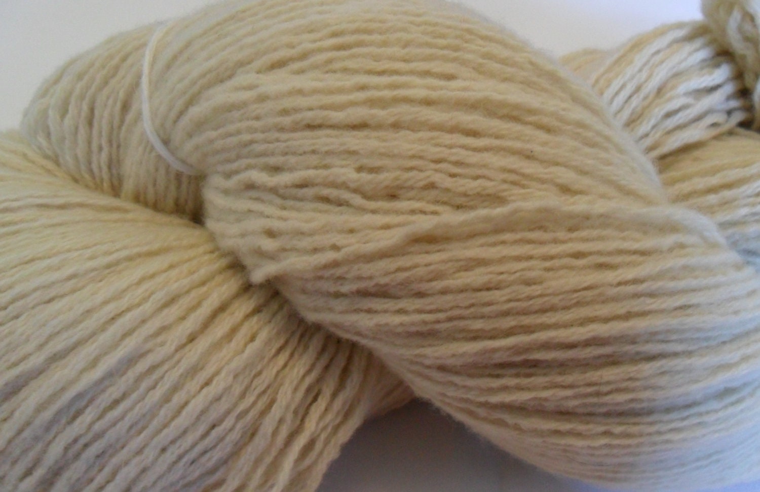 Cream Wool and Cashmere Reclaimed Yarn- 435 yards