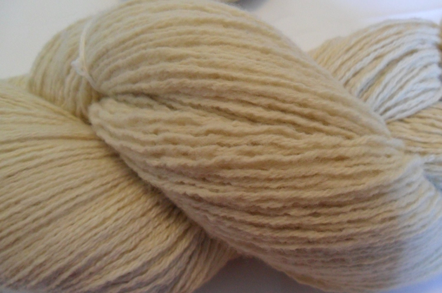Cream Wool and Cashmere Reclaimed Yarn- 412 yards