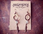 Copper Feather & Hoop Earrings