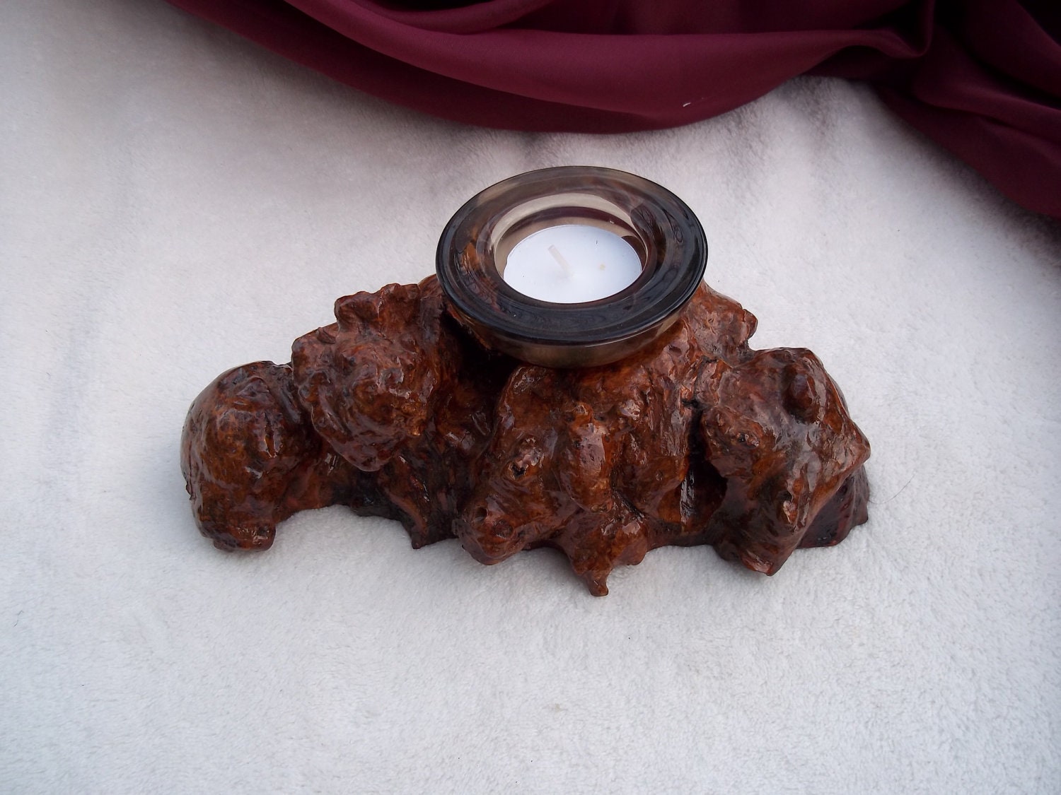 Burl wood Candle Holder  (118)