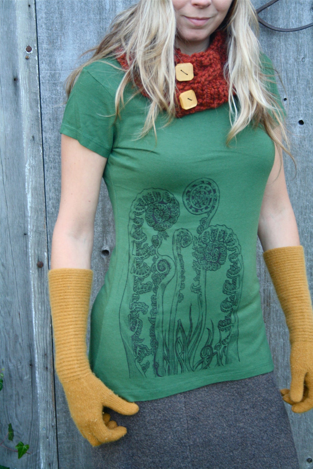 Bamboo Womens fiddle head fern size S, M, L, XL Ready to Ship