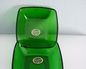 Vintage 60s Forest Green Fire King Charm Bowls Berry Bowl Small// NOS with tags