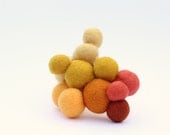 Yellow Ochre colour cluster brooch - wool jewels in mustard, corn, gold, pale yellow, cinnamon, orange and burnt sienna