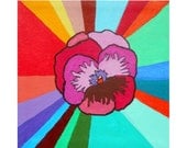 Pink Flower with Rainbow Rays - MADE TO ORDER