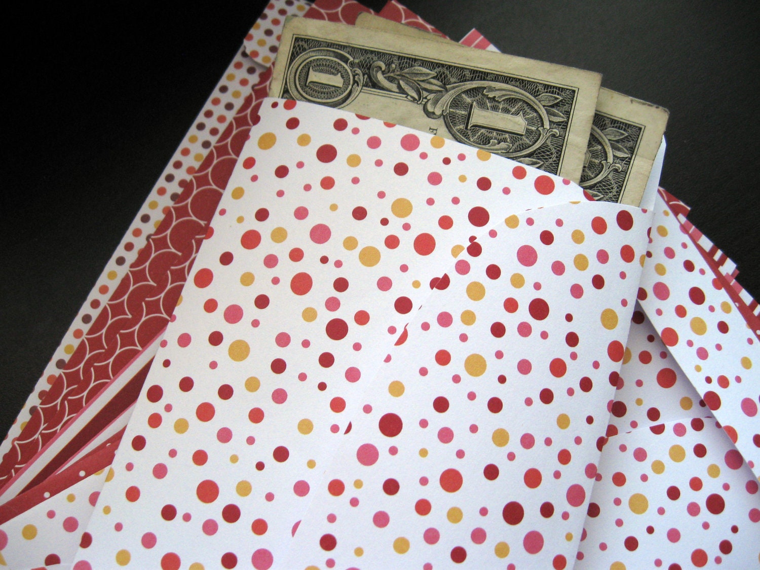 Cash Envelope Budget System Rust Brick Red Yellow Gold Set of 10