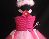 Sleeping Beauty inspired Halter top Tutu Dress with crown and wand is ready to ship and will fit infant to 6 Toddler
