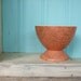 Footed Bowl Mid Century Modern Coral Gold Basket Weave