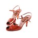 Vintage Womens US 7 AA Sesto Meucci Italian Brown Leather Ankle Strap Peekaboo Toe Heels Pumps