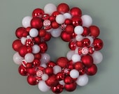 PEPPERMINT CHRISTMAS Ornament Wreath 38-- as seen in Southern Living