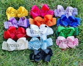 hairbow set/ CHOOSE 6 LARGE boutique hair Bows/ baby bow set/ infant hairbow..hot pink..newborn headband, toddler and girls...girl head band