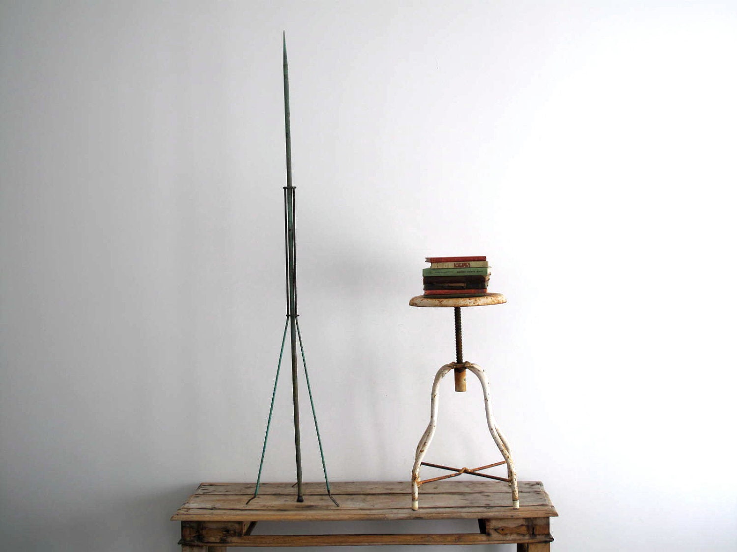 Vintage Copper Lightning Rod - Industrial Metal Decor