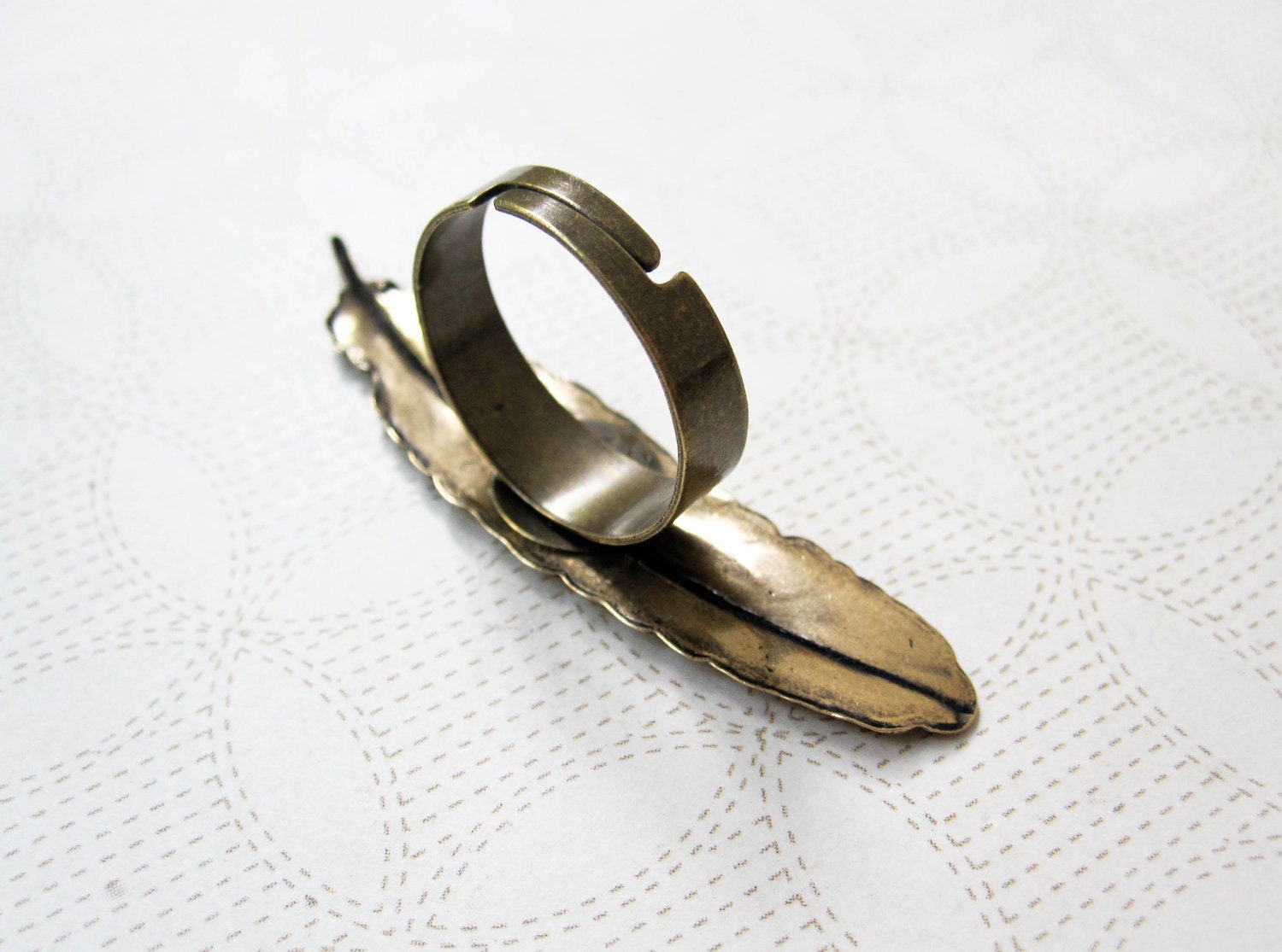 Feather Ring - Boho Chic - Feather Jewelry - Statement Ring - Nature Inspired Jewelry - Feather - Statement Jewelry