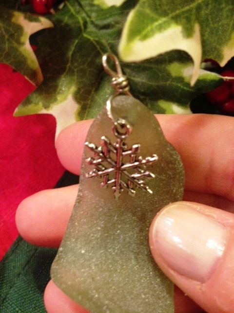 Snowflake Sea Glass Ornament
