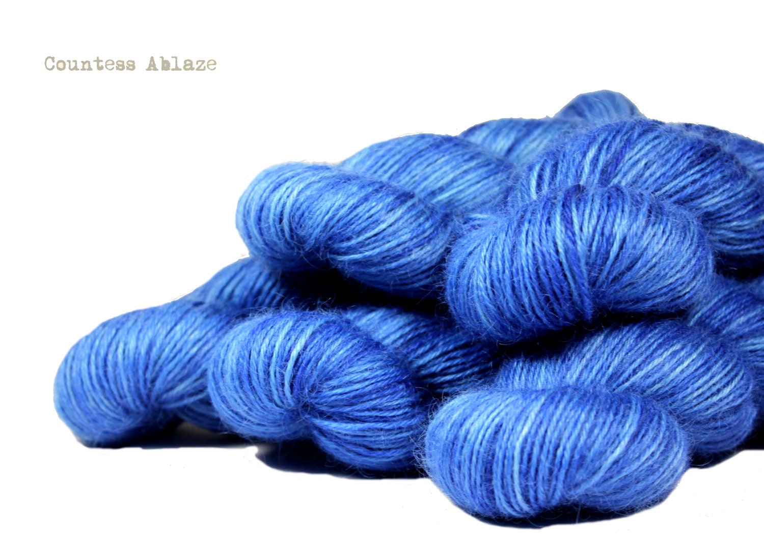 Wensleydale DK - British wool - hand dyed blue yarn - "Atlantis" - UK Seller - Lord Longwool