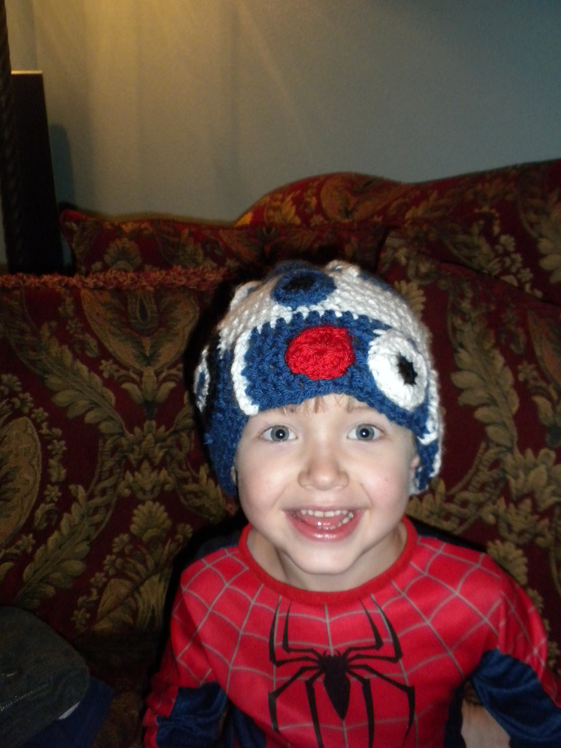 R2D2 Hand Crocheted Beanie Hat, Baby to Adult Sizes