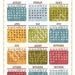 2013 Calendar for Computer Geeks- Hexadecimal numbers - Blue, Purple, Green - 13 x 19-Wall Decor- Geekery