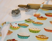 Pies on Blue Youth Size Apron