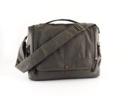 Messenger bag / laptop / men / women / dark gray/ canvas messenger bag / shoulder bag / handbag / Wich